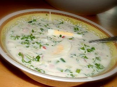 Суп кисломолочный с баклажанами